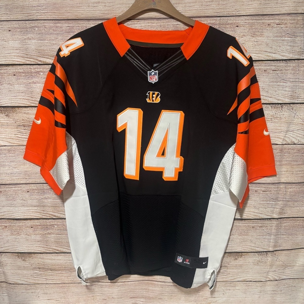 Men's Black and Orange Cincinnati Bengals Andy Dalton‎ Nike Jersey Size 52